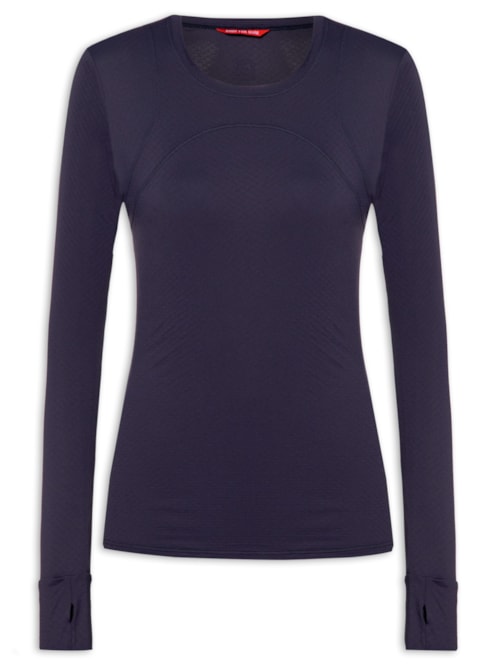 Camiseta Feminina Manga Longa Lisa – Azul