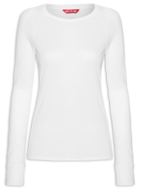 Camiseta Feminina Manga Longa Lisa – Branco