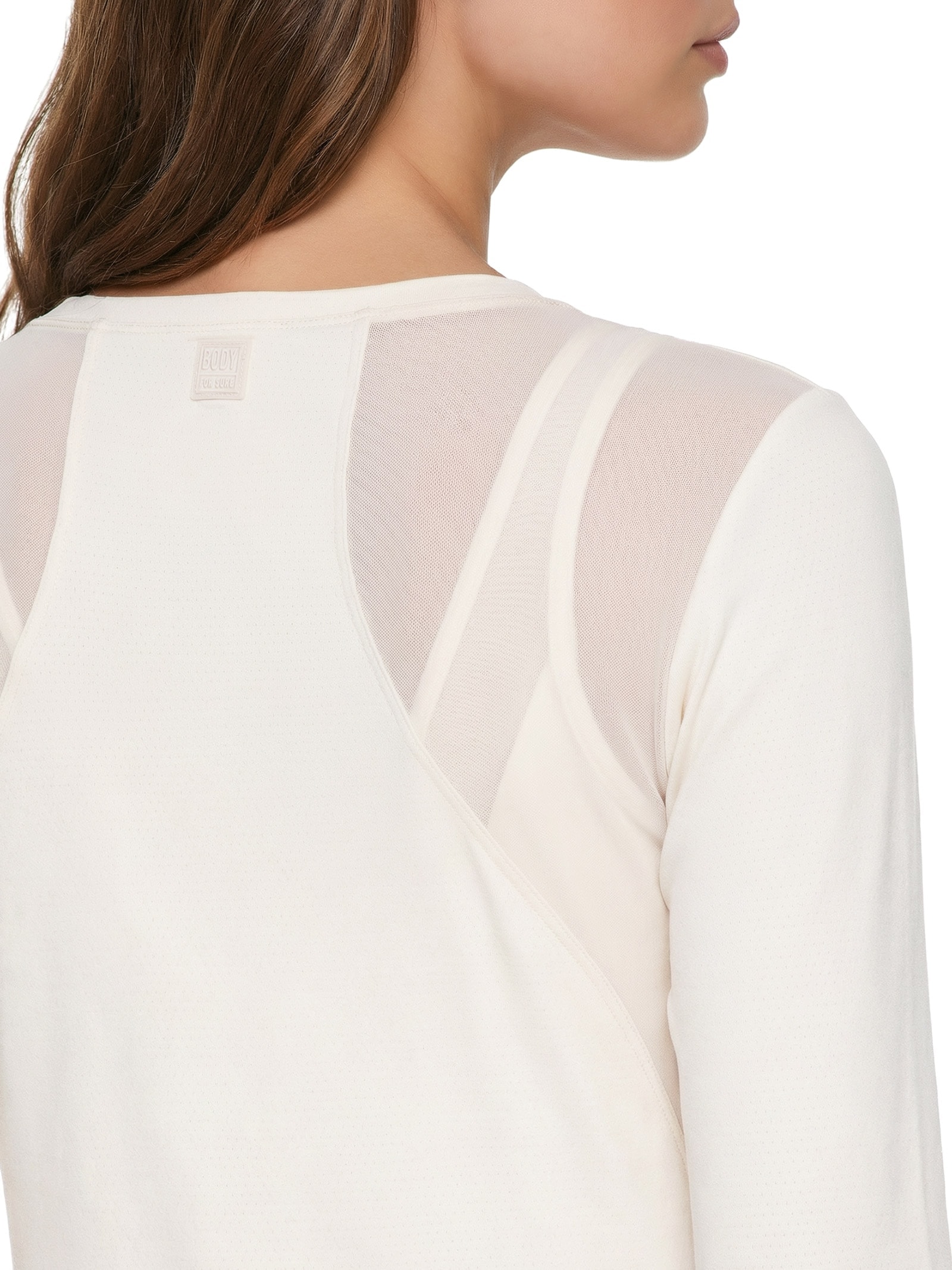 Camiseta Feminina Manga Longa Lisa Branco Body For Sure