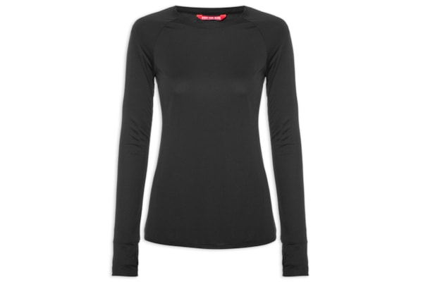 Camiseta Feminina Manga Longa Lisa - Preto 