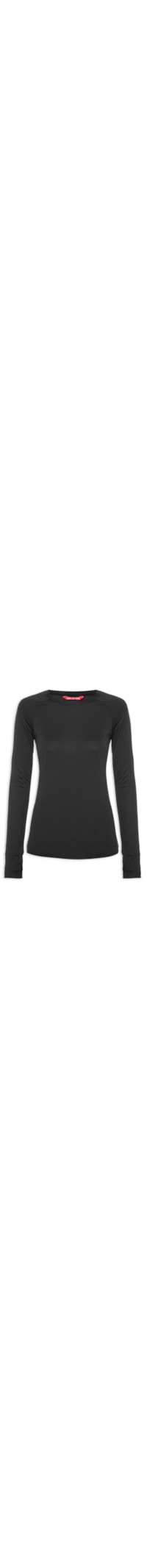 Camiseta Feminina Manga Longa Lisa - Preto