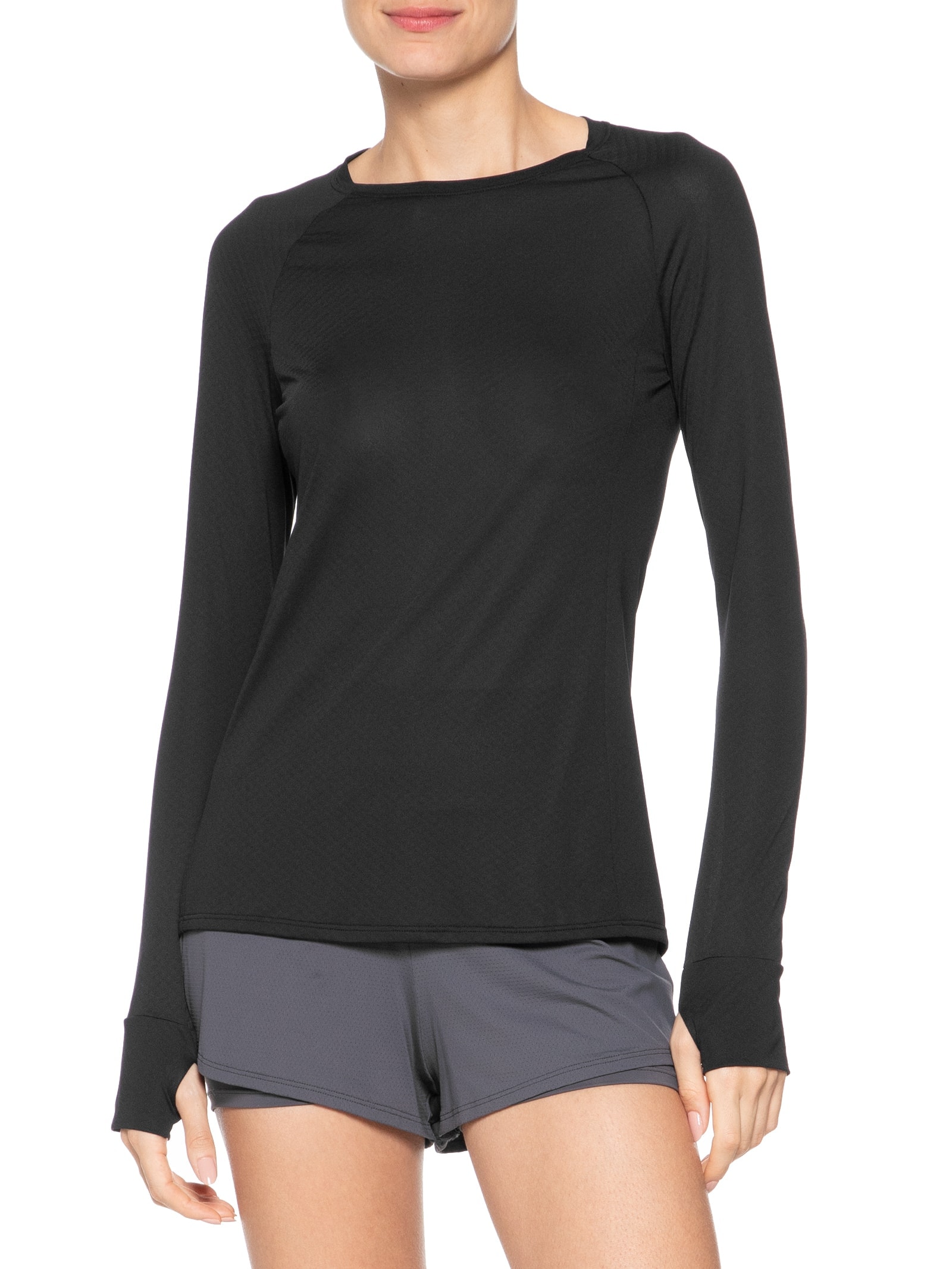 Camiseta Feminina Manga Longa Lisa Preto  Body For Sure