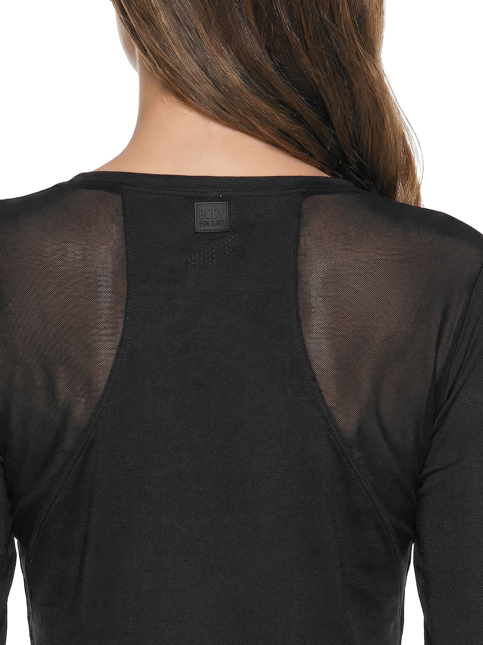 Camiseta Feminina Manga Longa Lisa Preto Body For Sure