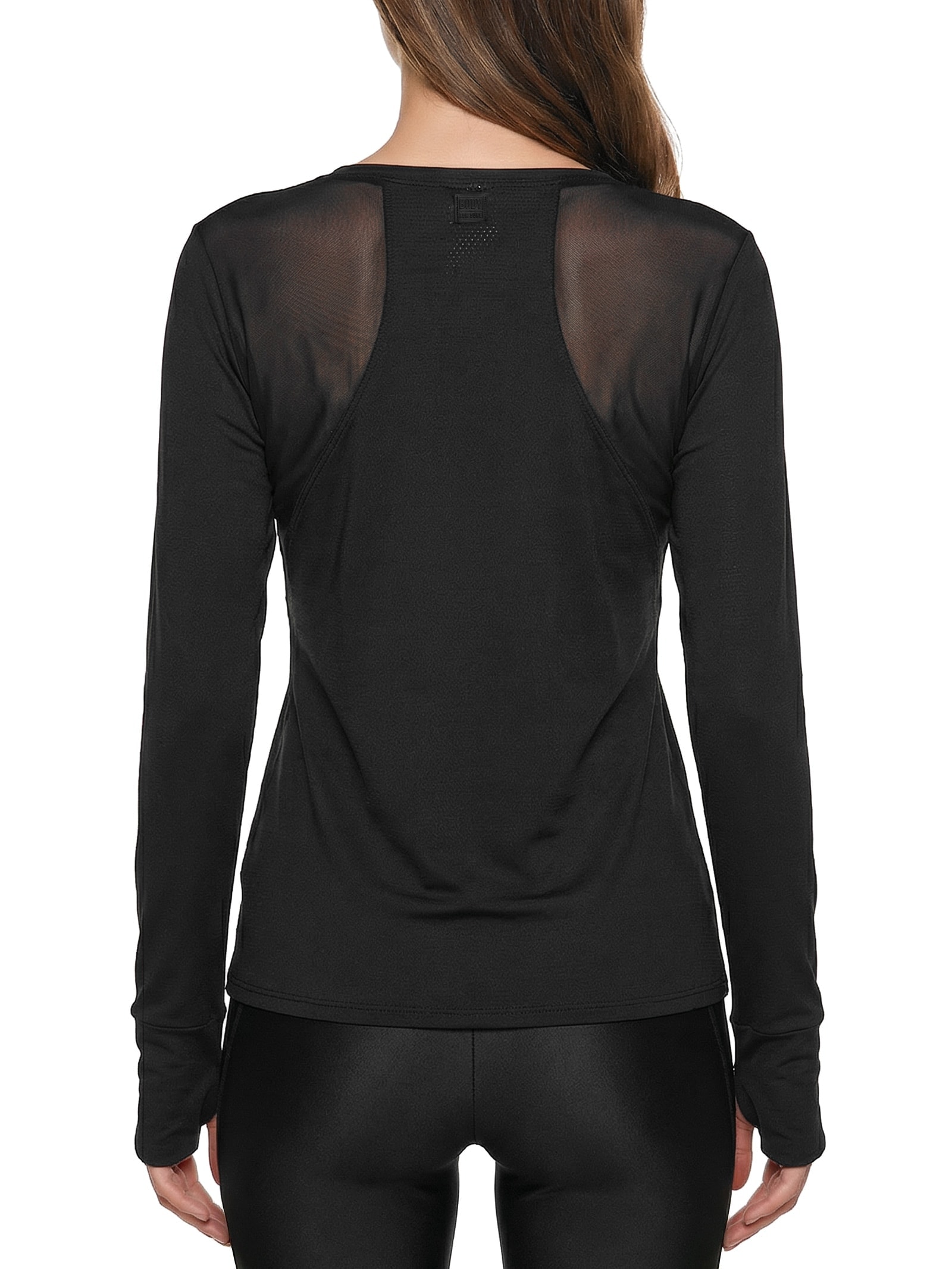 Camiseta Feminina Manga Longa Lisa Preto Body For Sure