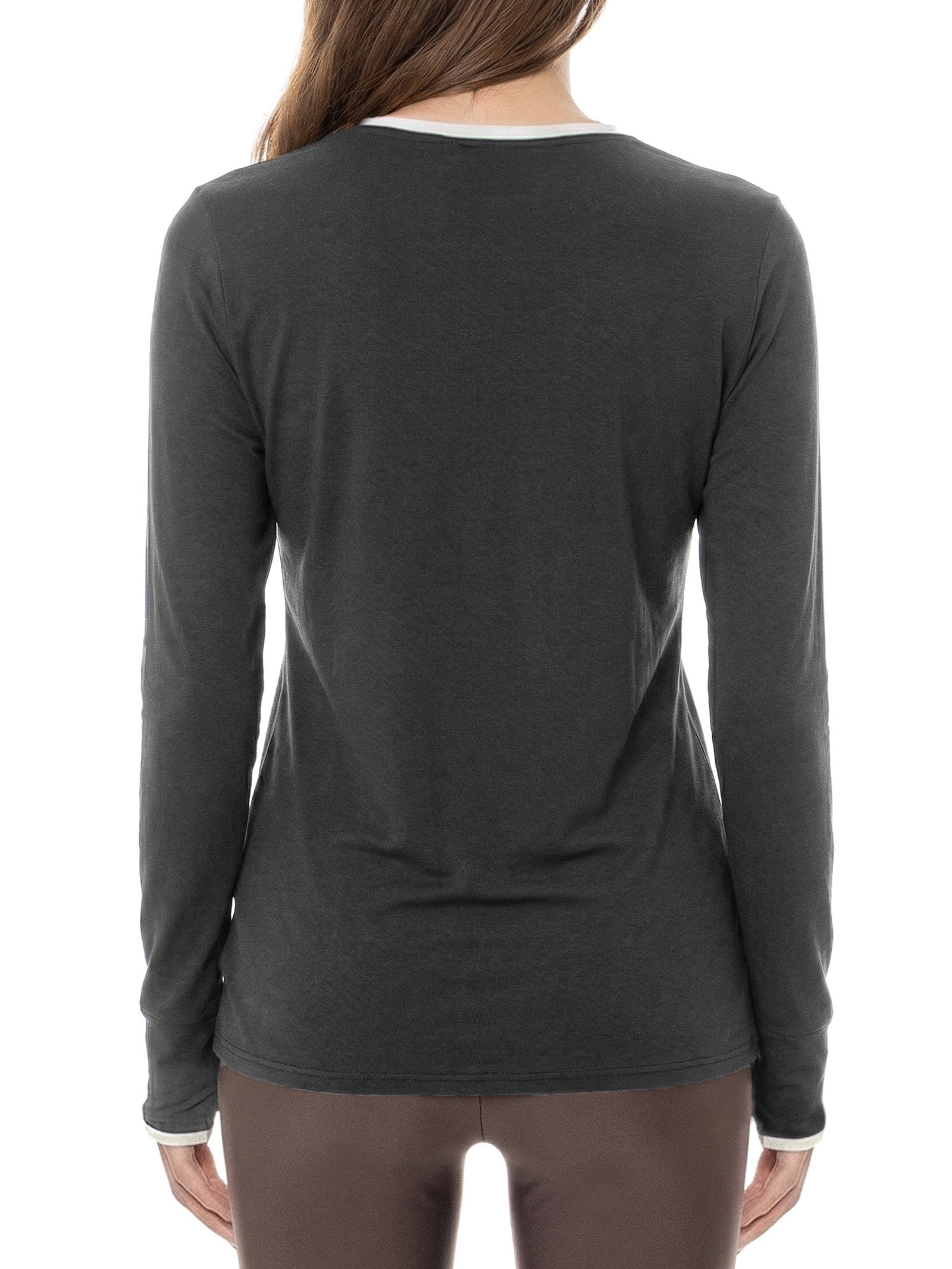 Camiseta Feminina Manga Longa Lisa Preto Body For Sure