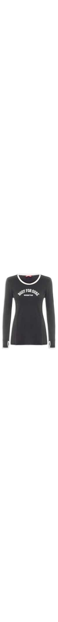 Camiseta Feminina Manga Longa Lisa - Preto