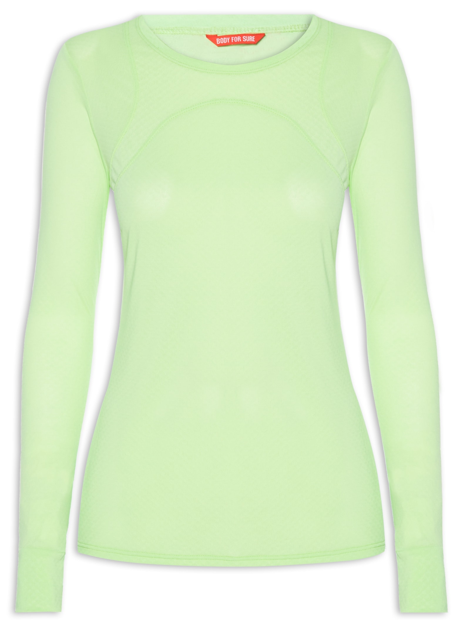 Camiseta Feminina Manga Longa Lisa Verde  Body For Sure