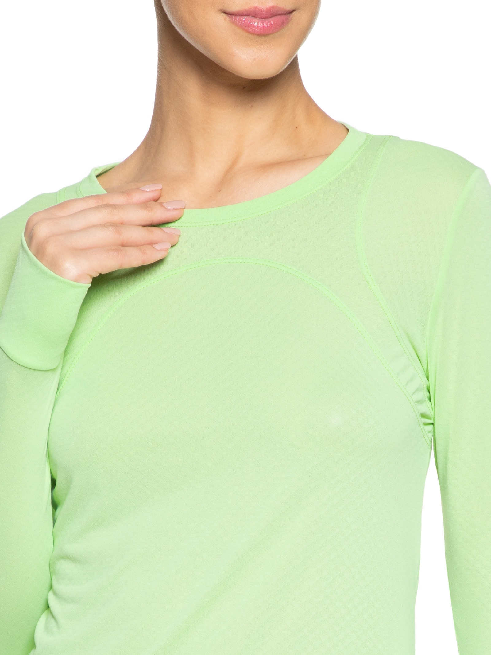 Camiseta Feminina Manga Longa Lisa Verde  Body For Sure