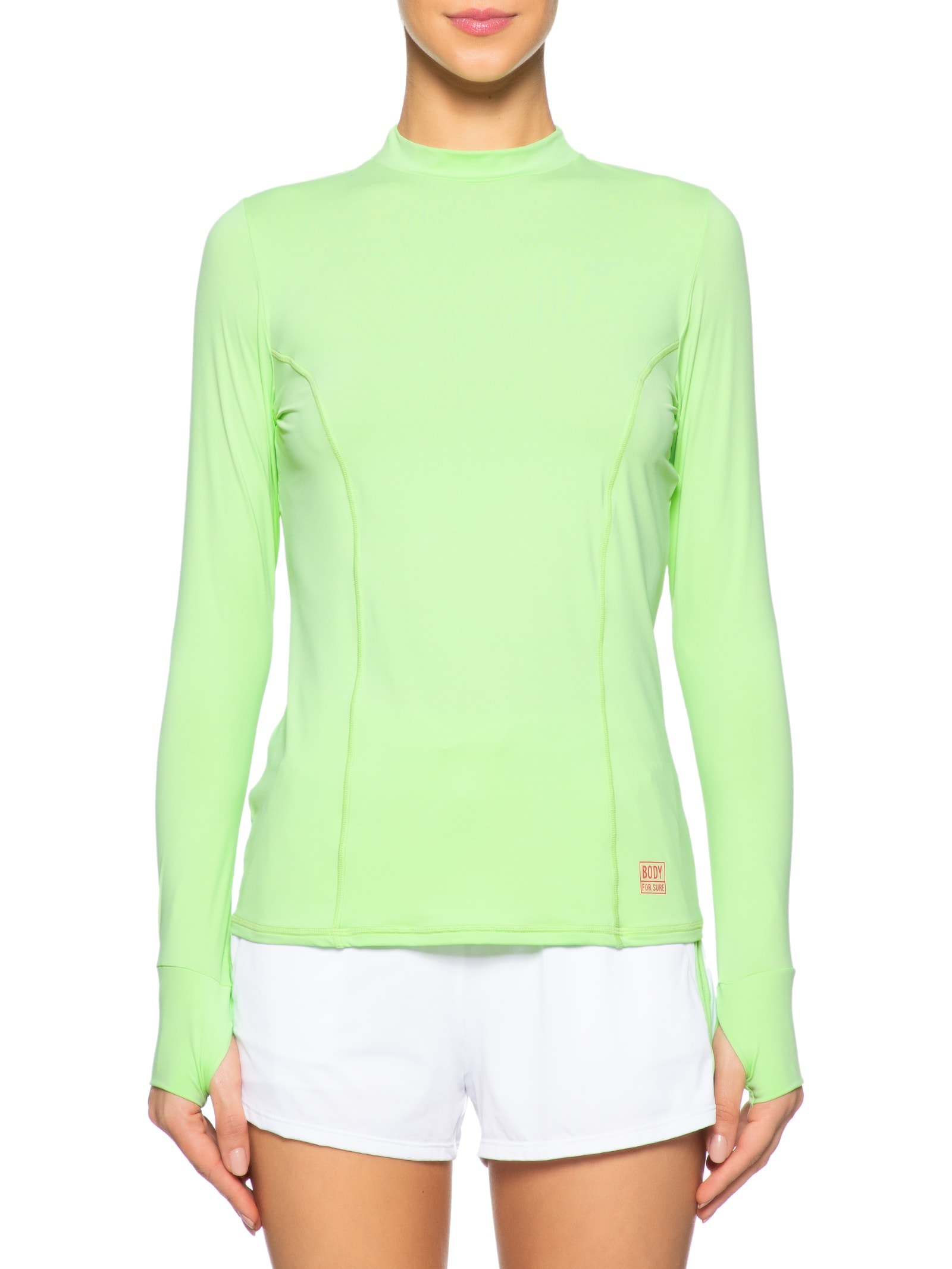 Camiseta Feminina Manga Longa Lisa Verde Body For Sure