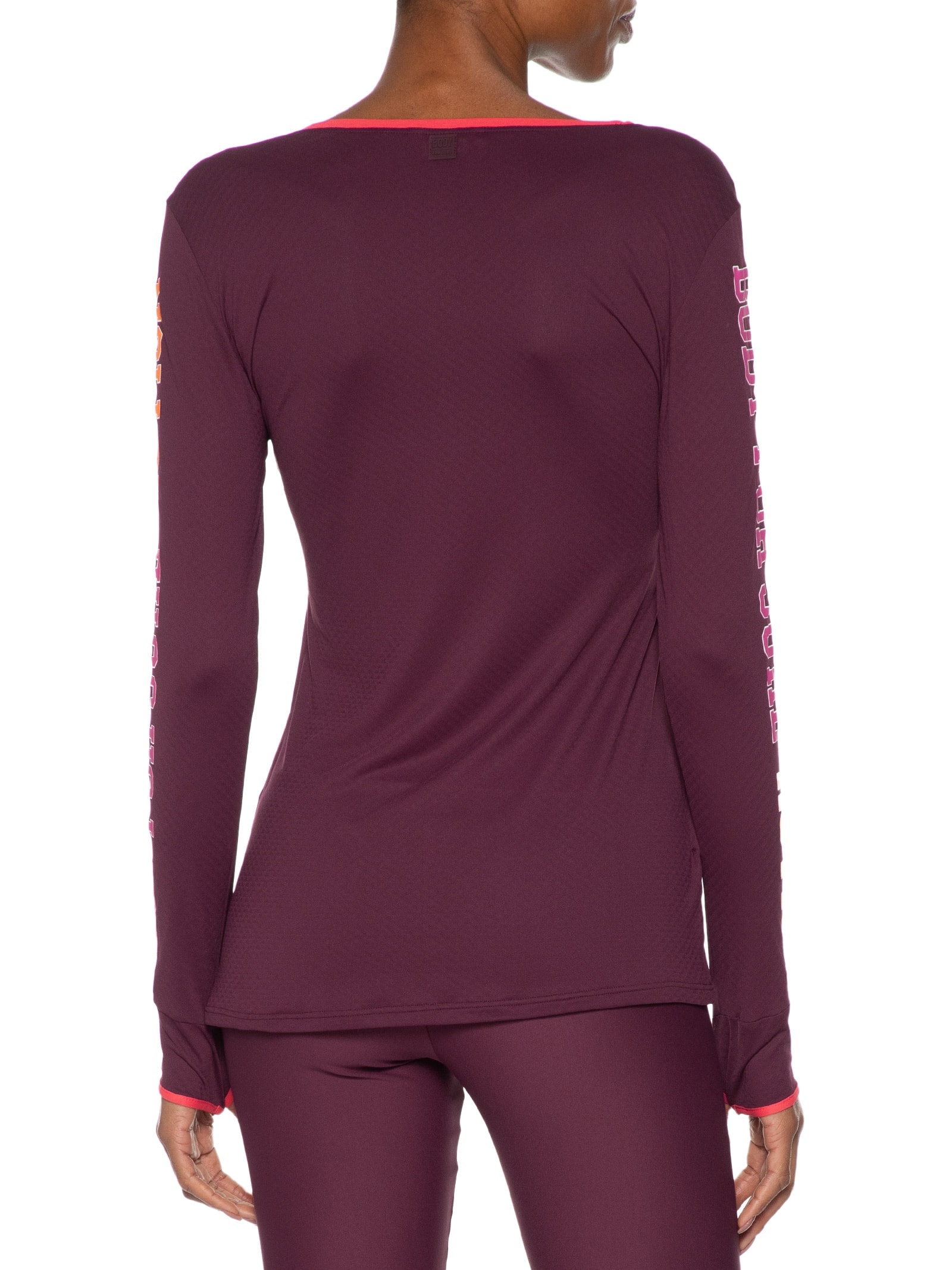 Camiseta Feminina Manga Longa Olympia Vinho Body For Sure