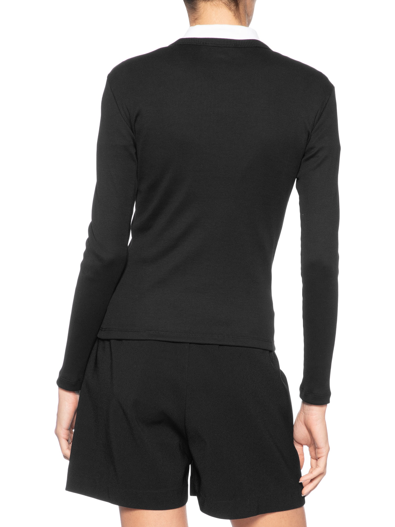 Camiseta Feminina Manga Longa Preto Lacoste