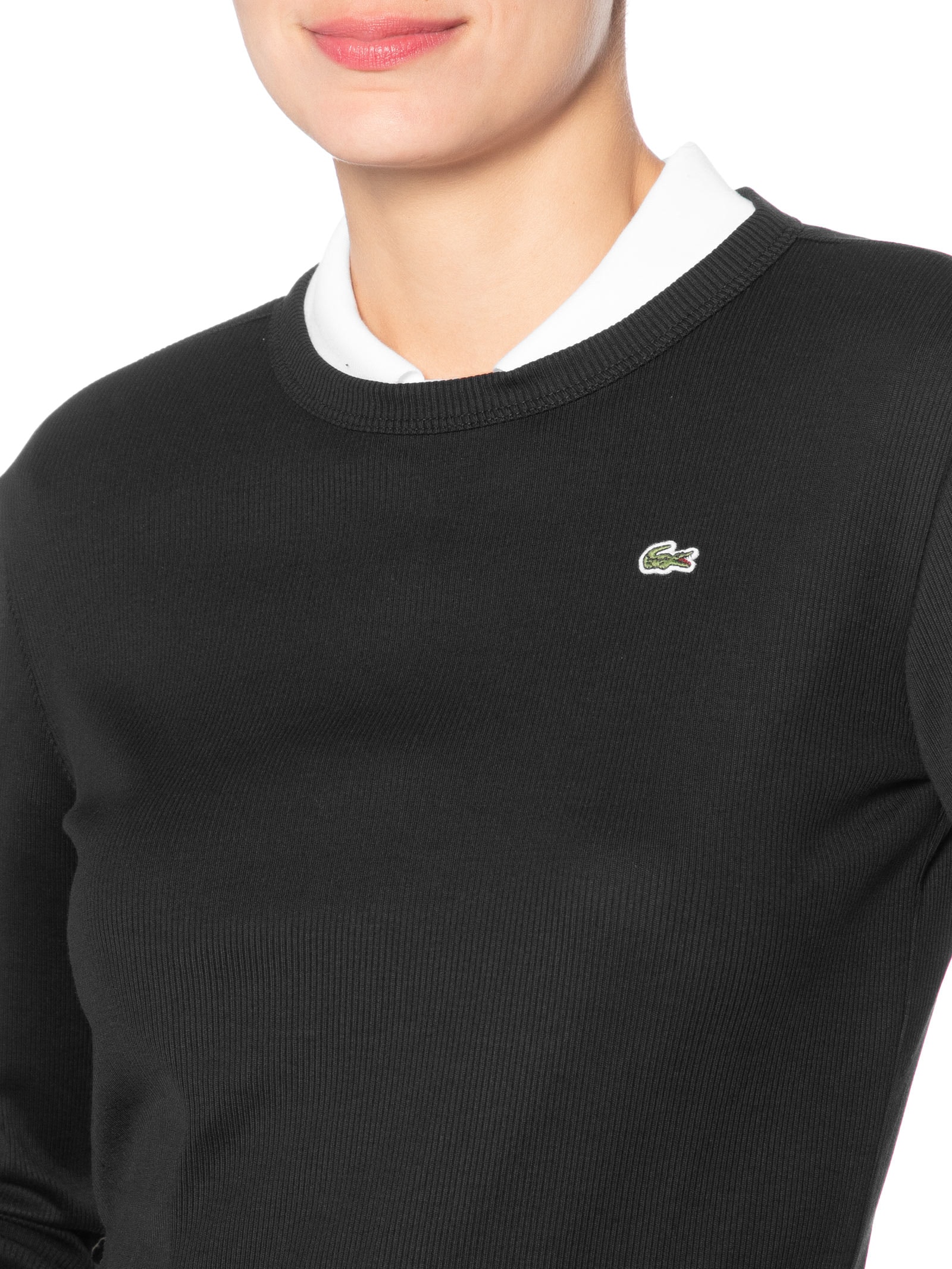 Camiseta Feminina Manga Longa Preto Lacoste