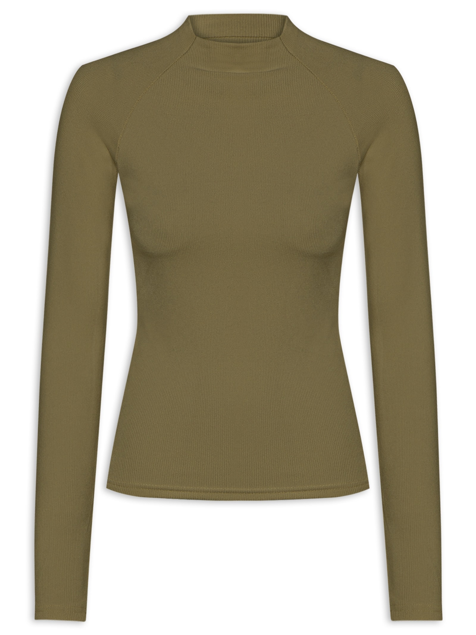 Camiseta Feminina Manga Longa Ragla Verde Basiq
