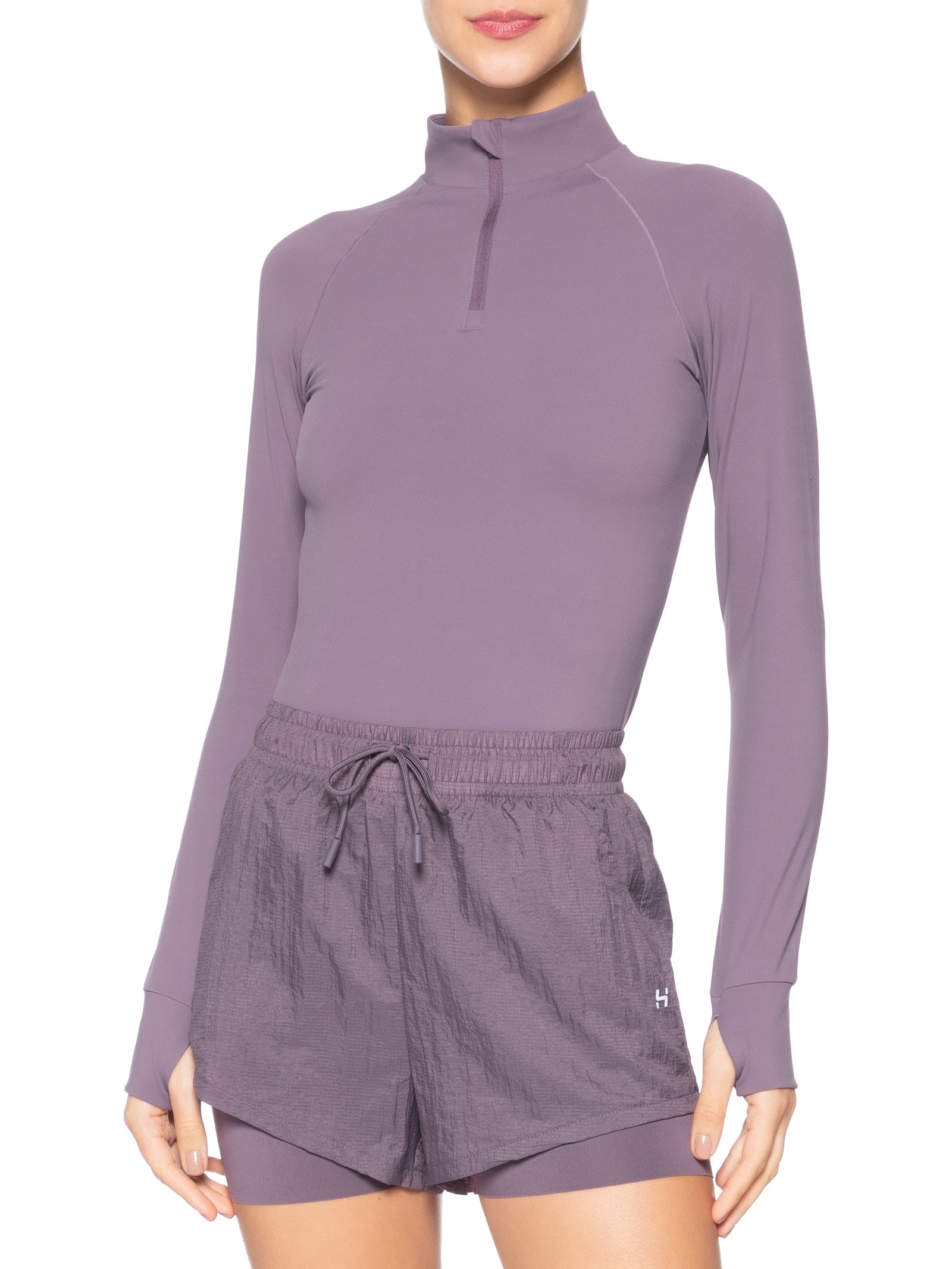 Camiseta Feminina Manga Longa Roxo Hering Sports