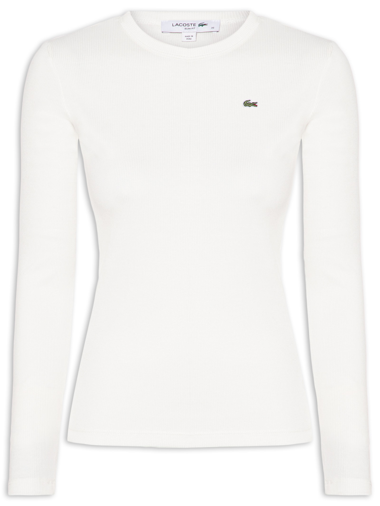 Camiseta Feminina Manga Longa – Branco Lacoste