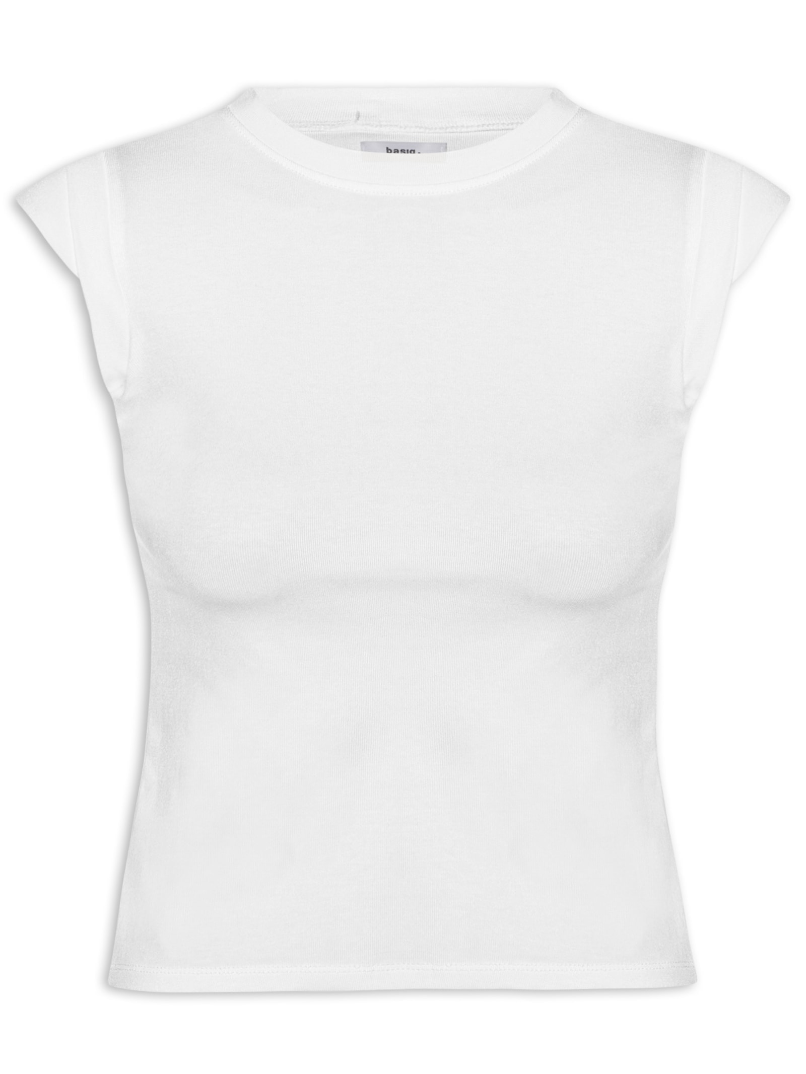 Camiseta Feminina Manga Sobreposta Branco Basiq