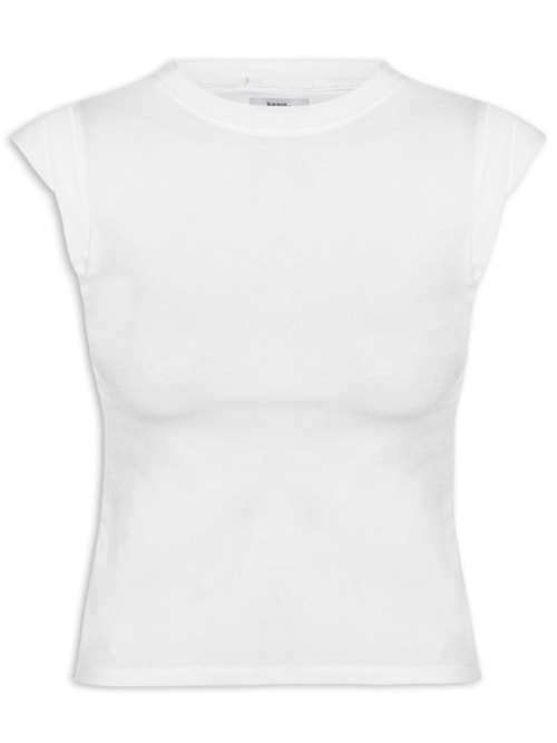 Camiseta Feminina Manga Sobreposta – Branco