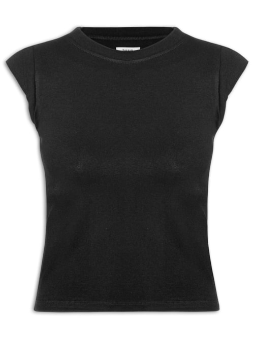 Camiseta Feminina Manga Sobreposta – Preto