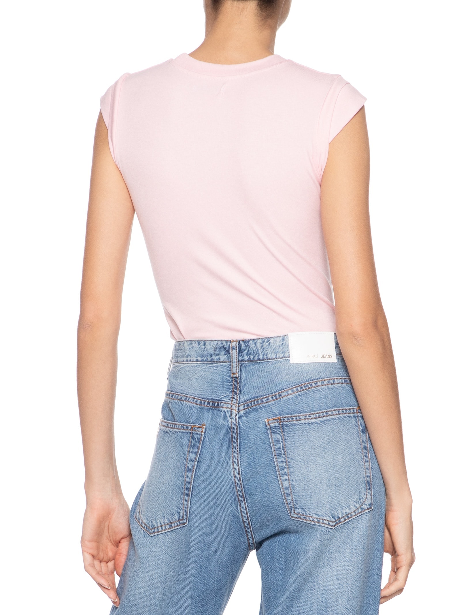 Camiseta Feminina Manga Sobreposta Rosa Basiq