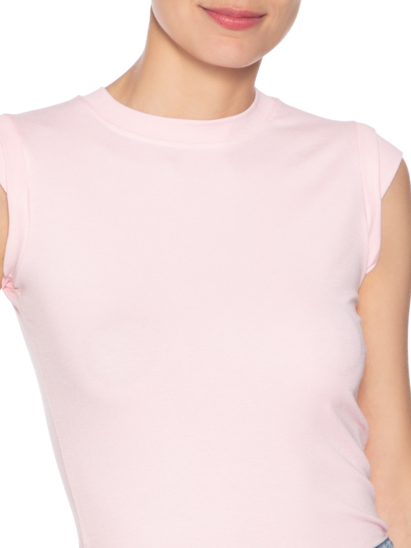 Camiseta Feminina Manga Sobreposta Rosa Basiq