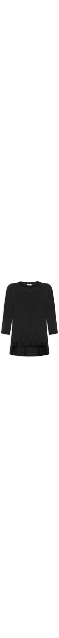 Camiseta Feminina Manga Três Quartos – Preto