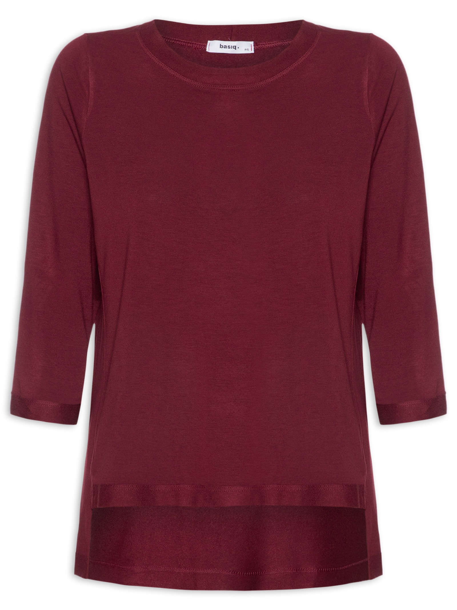 Camiseta Feminina Manga Três Quartos – Vermelho Basiq