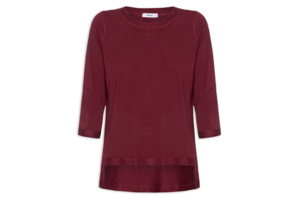 Camiseta Feminina Manga Três Quartos – Vermelho