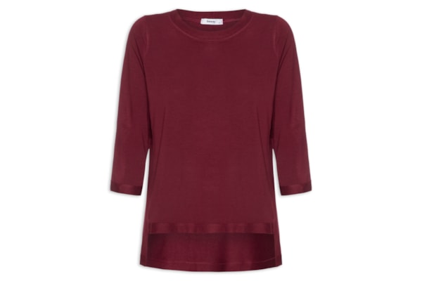 Camiseta Feminina Manga Três Quartos – Vermelho
