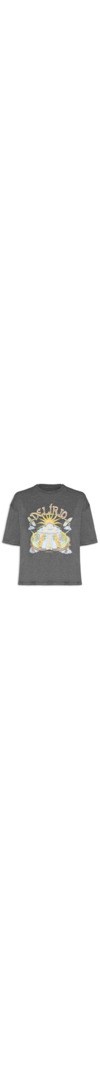 Camiseta Feminina Maxi Alucinação - Cinza