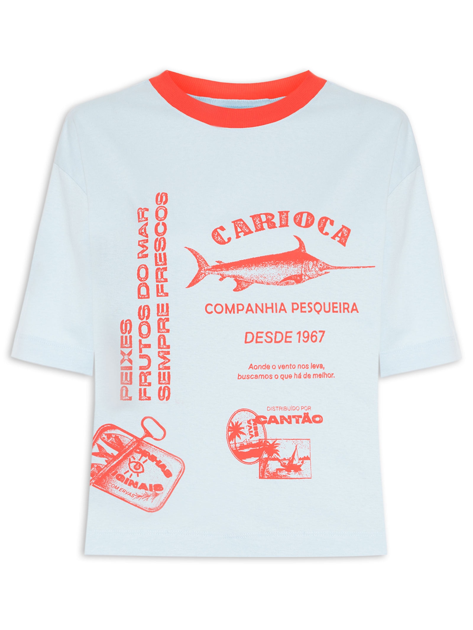 Camiseta Feminina Maxi Carioca Azul Cantão