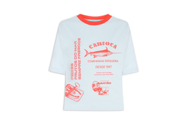 Camiseta Feminina Maxi Carioca - Azul