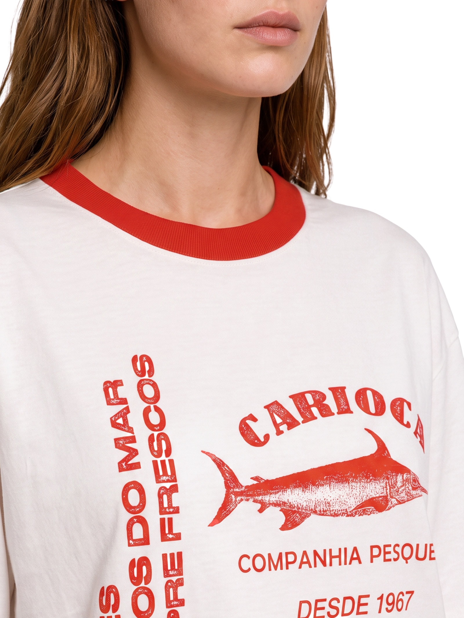 Camiseta Feminina Maxi Carioca Branco Cantão