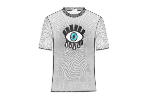 Camiseta Feminina Maxi Tee Em Tule - Preto