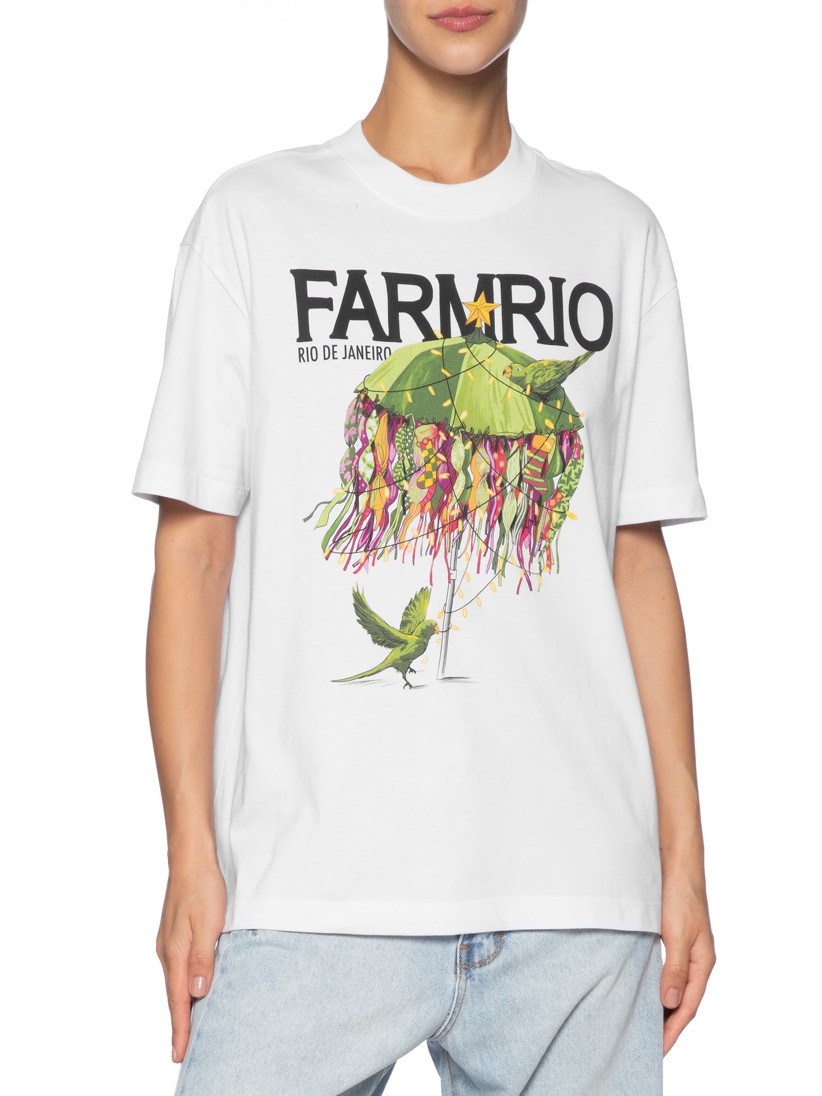 Camiseta Feminina Média Biquinis Natalinos Branco Farm