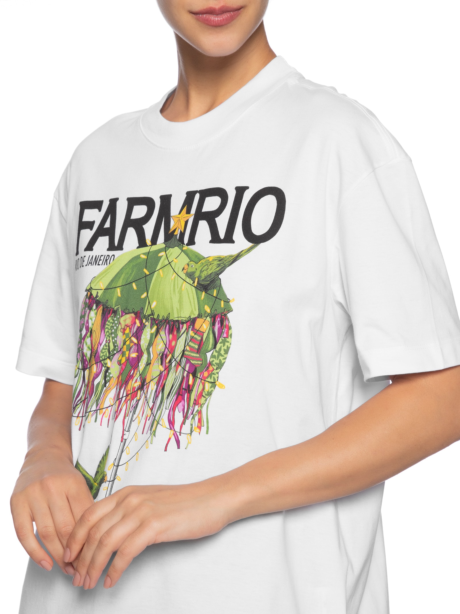 Camiseta Feminina Média Biquinis Natalinos Branco Farm