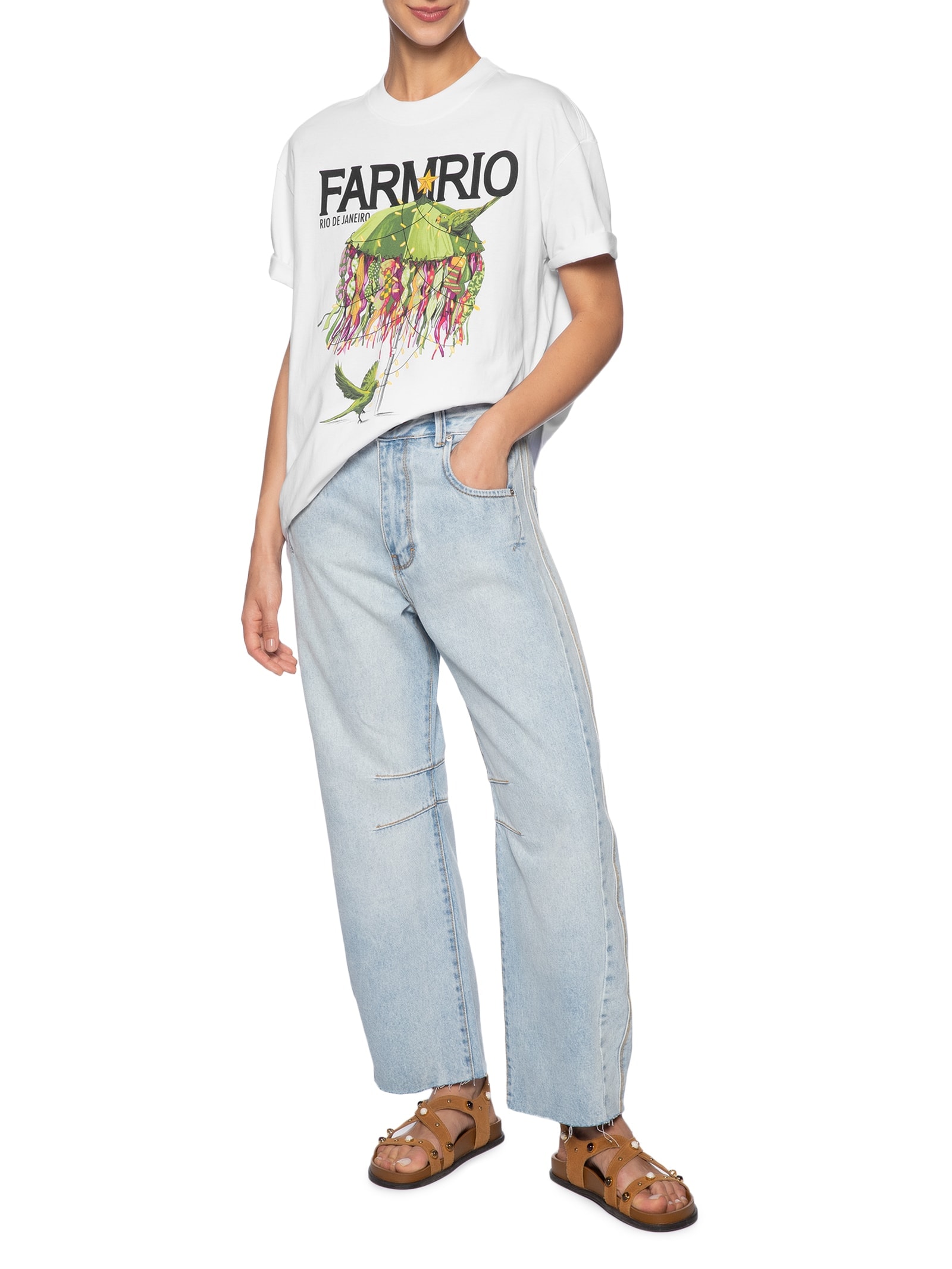 Camiseta Feminina Média Biquinis Natalinos Branco Farm