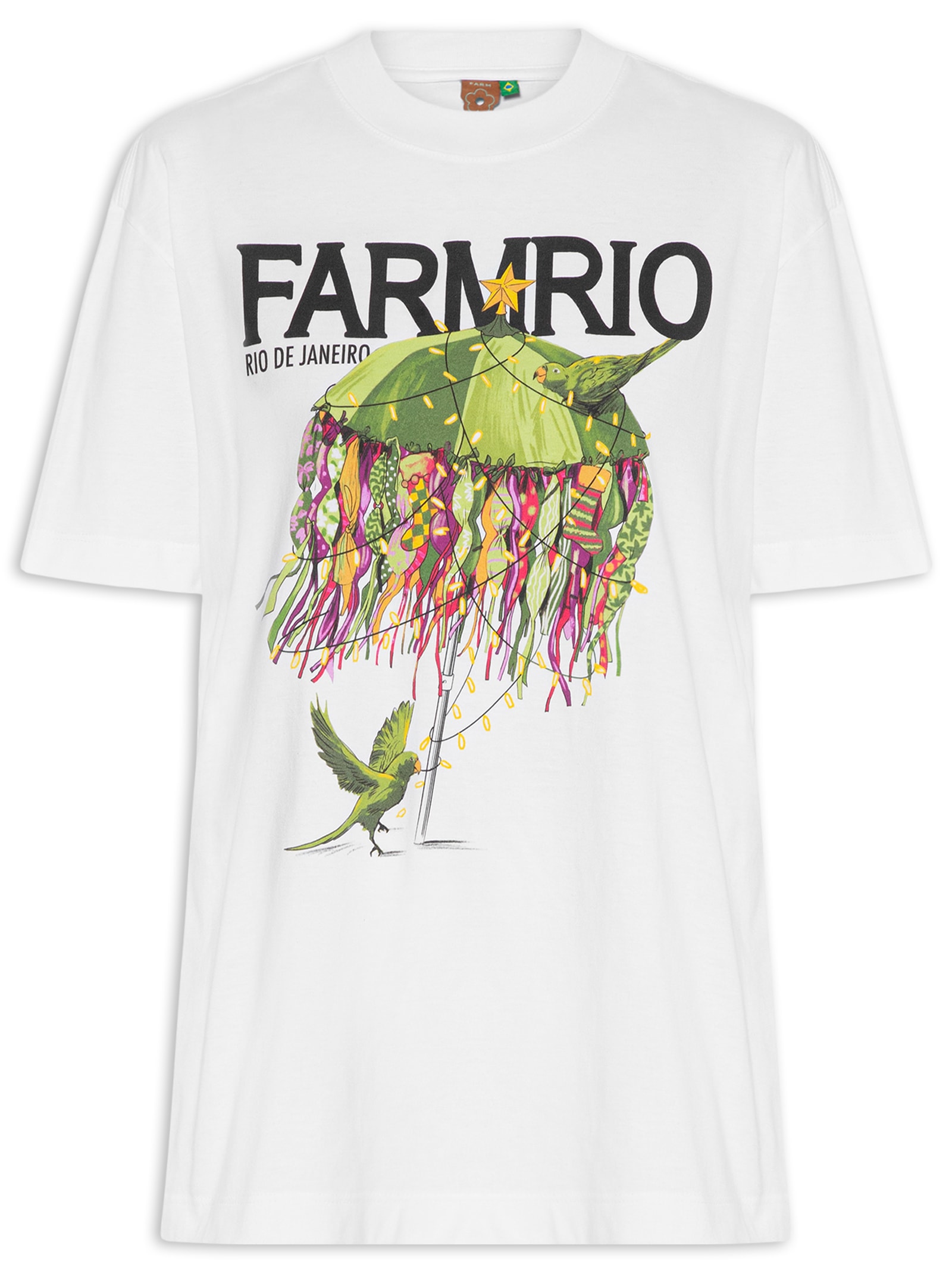 Camiseta Feminina Média Biquinis Natalinos Branco Farm