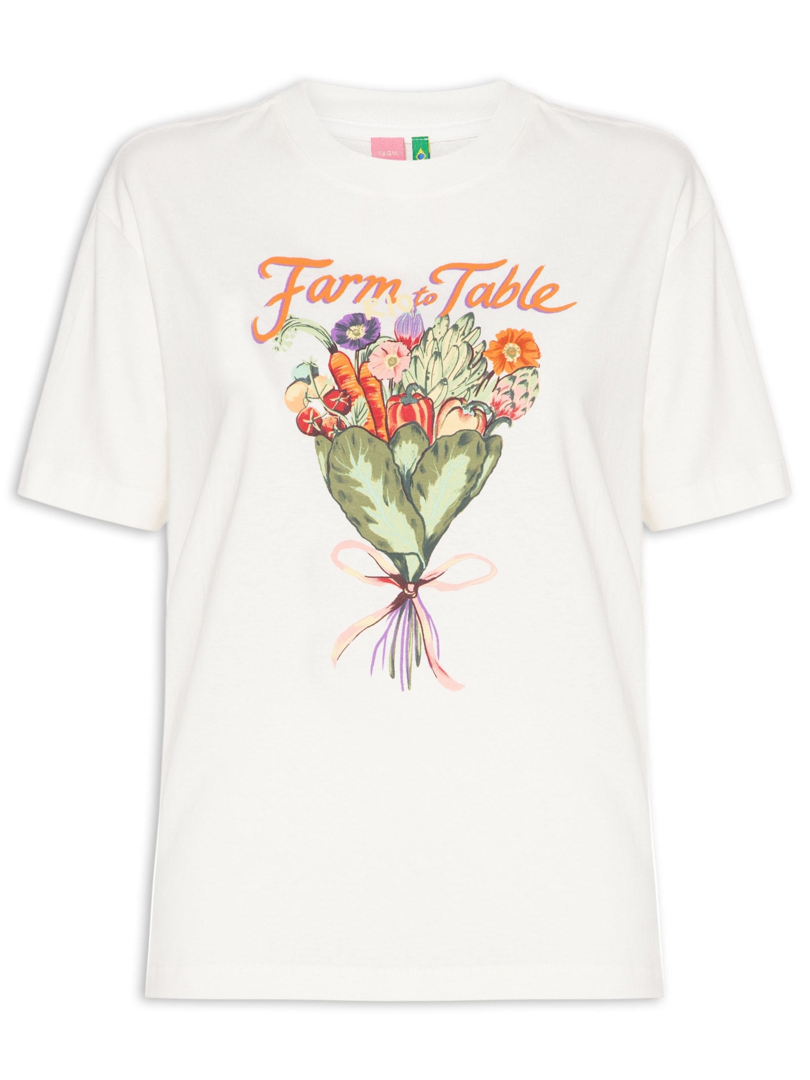 Camiseta Feminina Média Bouquet Feira  – Branco Farm