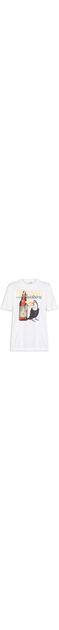 Camiseta Feminina Média Brasil Saideira - Branco