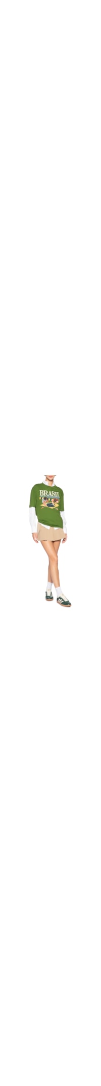Camiseta Feminina Média Brasil Saudade - Verde