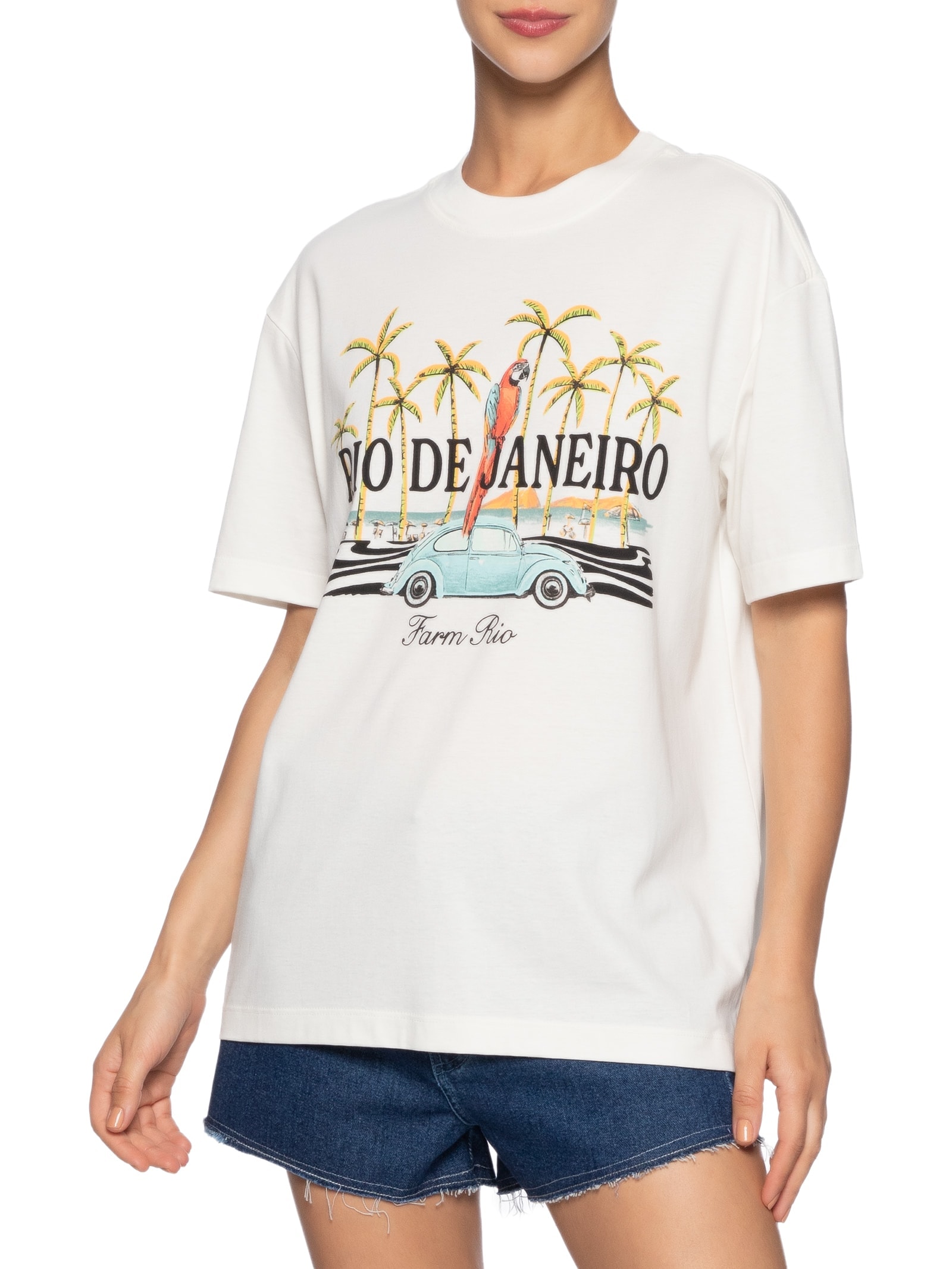 Camiseta Feminina Média Brasileirinho Rio Off Off White Farm