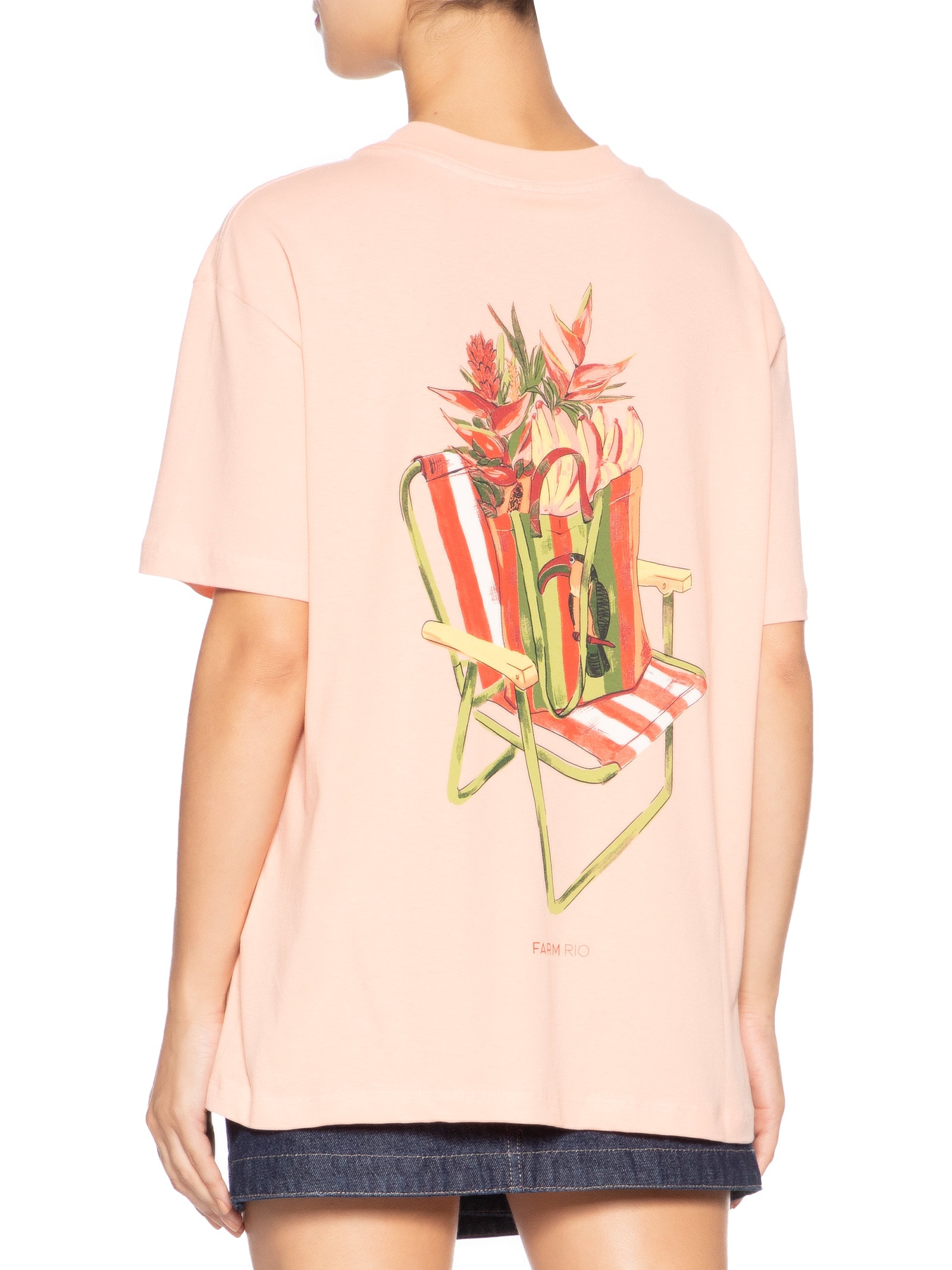 Camiseta Feminina Media Cadeira De Praia Rosa Farm