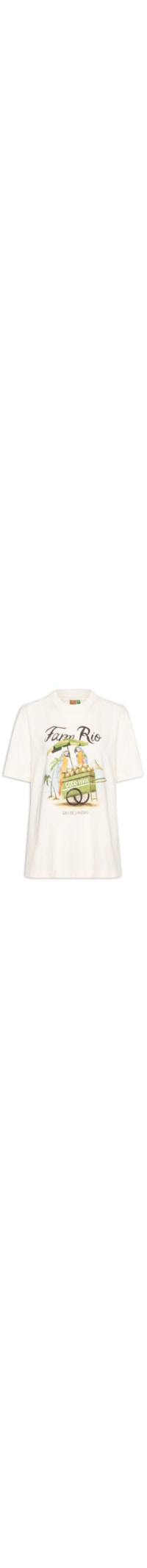 Camiseta Feminina Média Carrinho De Coco - Branco