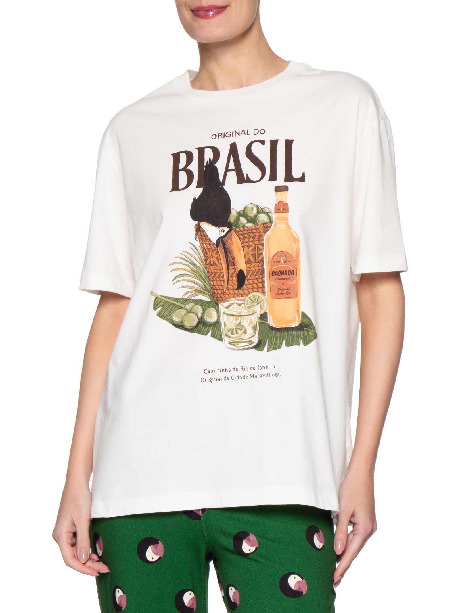 Camiseta Feminina Média Cesto de Limões – Branco Farm