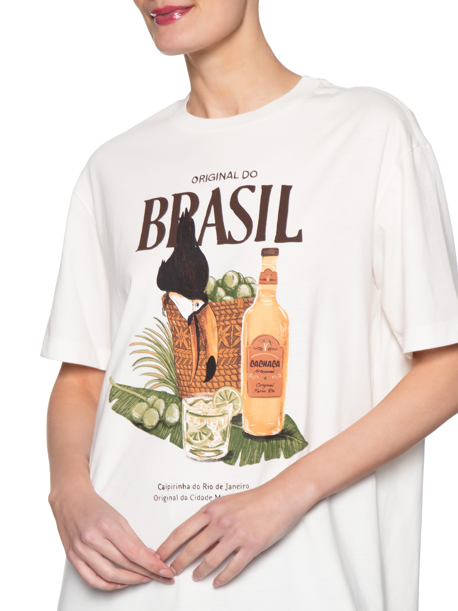 Camiseta Feminina Média Cesto de Limões – Branco Farm