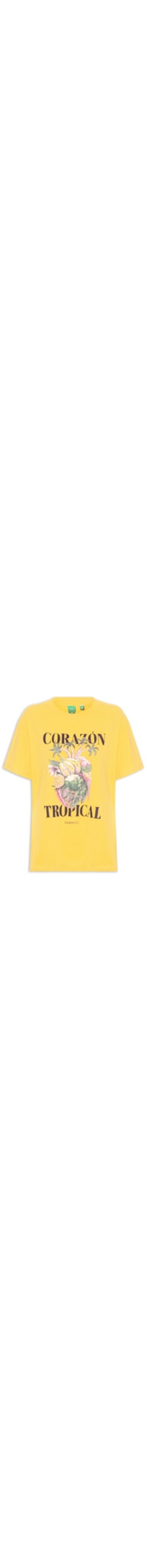 Camiseta Feminina Média Corazon Tropical - Amarelo