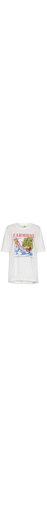 Camiseta Feminina Média Farmrio Bicicleta - Branco