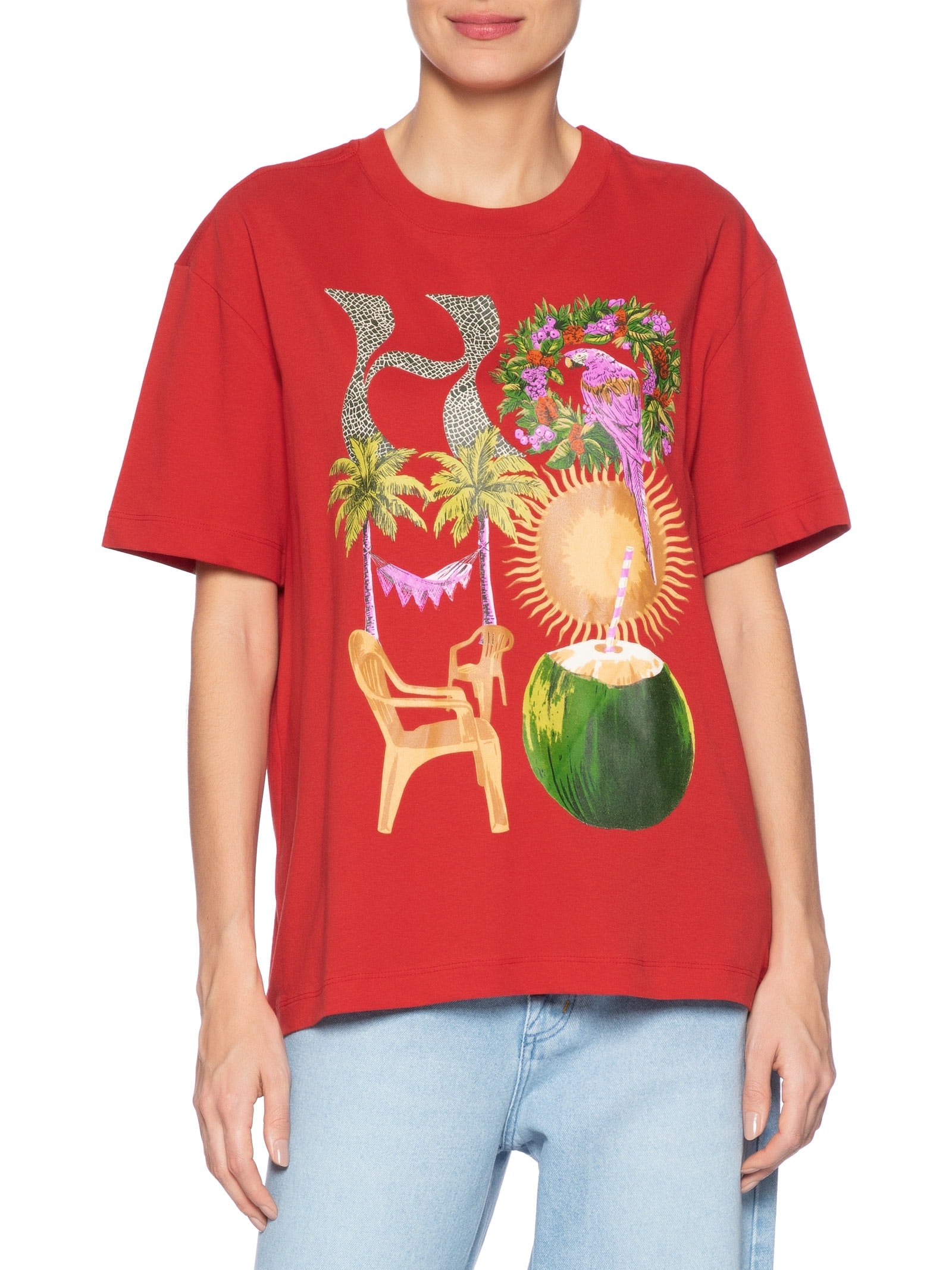 Camiseta Feminina Média Hohoho Salvador Vermelho Farm