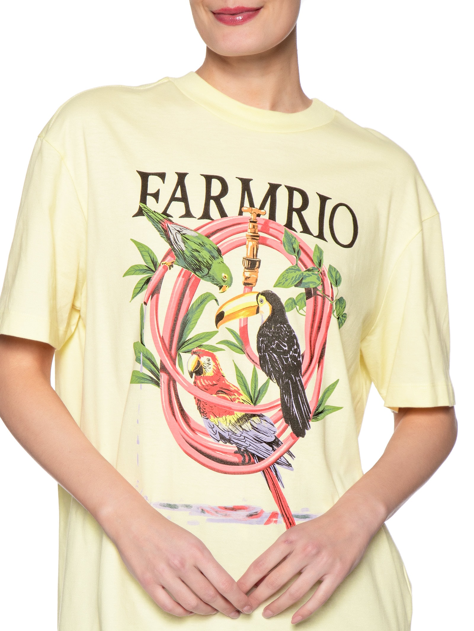 Camiseta Feminina Média Mangueira Amarelo Farm