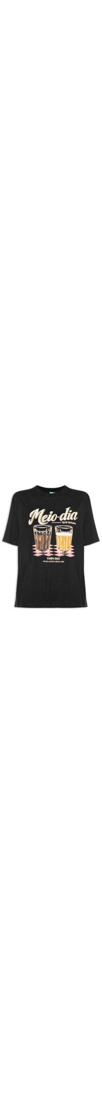 Camiseta Feminina Média Meio Dia – Preto